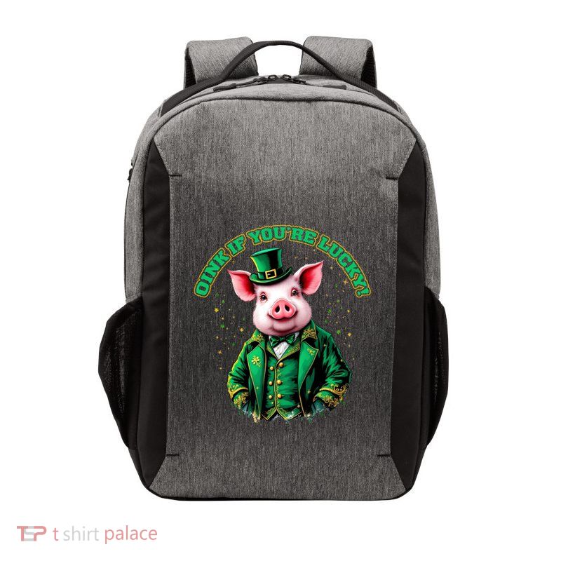 Oink If YouRe Lucky Shamrock St PatrickS Day Funny Irish Cool Gift Vector Backpack