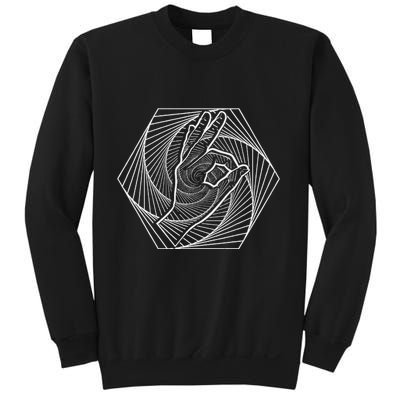 Optical Illusion You Looked Punch Shoulder Circle Game Sweatshirt