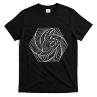 Optical Illusion You Looked Punch Shoulder Circle Game T-Shirt