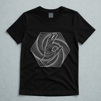 Optical Illusion You Looked Punch Shoulder Circle Game T-Shirt