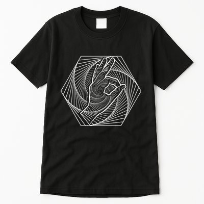 Optical Illusion You Looked Punch Shoulder Circle Game Tall T-Shirt