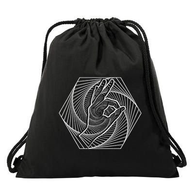 Optical Illusion You Looked Punch Shoulder Circle Game Drawstring Bag