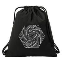 Optical Illusion You Looked Punch Shoulder Circle Game Drawstring Bag