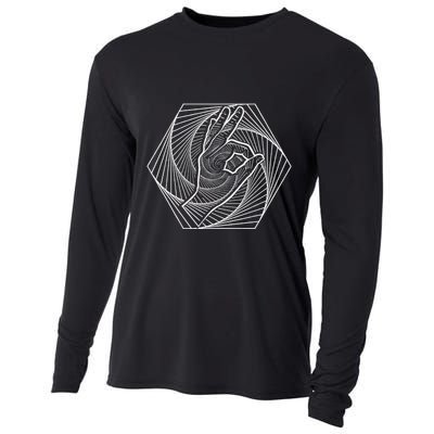 Optical Illusion You Looked Punch Shoulder Circle Game Cooling Performance Long Sleeve Crew