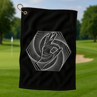 Optical Illusion You Looked Punch Shoulder Circle Game Golf Towel
