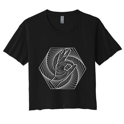 Optical Illusion You Looked Punch Shoulder Circle Game Crop Top