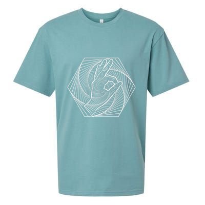 Optical Illusion You Looked Punch Shoulder Circle Game Sueded Cloud Jersey T-Shirt