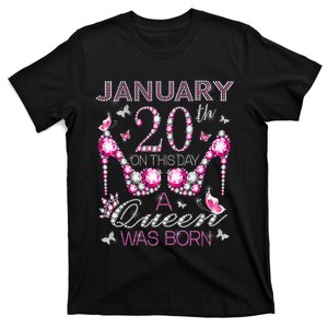 On January 20th A Queen was born Aquariu Capricorn T-Shirt