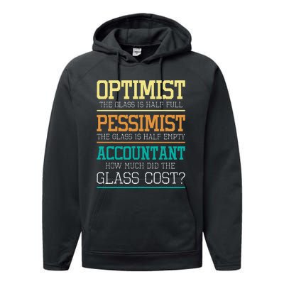 Optimist Joke Accounting Public Accountant Bookkeeper Performance Fleece Hoodie