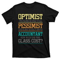 Optimist Joke Accounting Public Accountant Bookkeeper T-Shirt