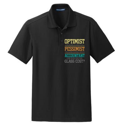 Optimist Joke Accounting Public Accountant Bookkeeper Dry Zone Grid Polo