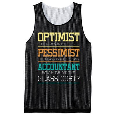 Optimist Joke Accounting Public Accountant Bookkeeper Mesh Reversible Basketball Jersey Tank