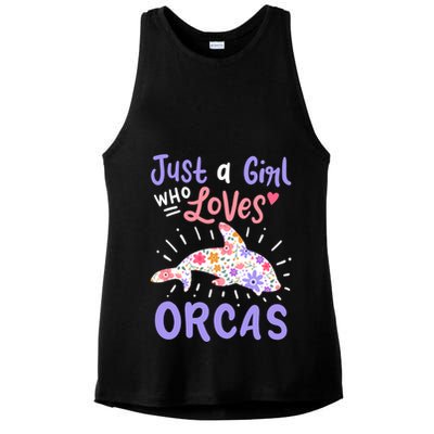 Orca Just A Who Loves Orcas Gift Ladies PosiCharge Tri-Blend Wicking Tank