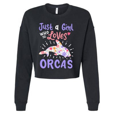 Orca Just A Who Loves Orcas Gift Cropped Pullover Crew