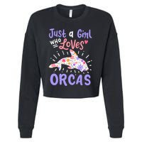 Orca Just A Who Loves Orcas Gift Cropped Pullover Crew