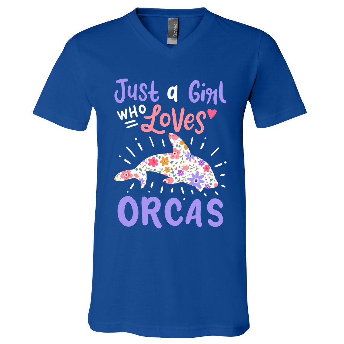 Orca Just A Who Loves Orcas Gift V-Neck T-Shirt