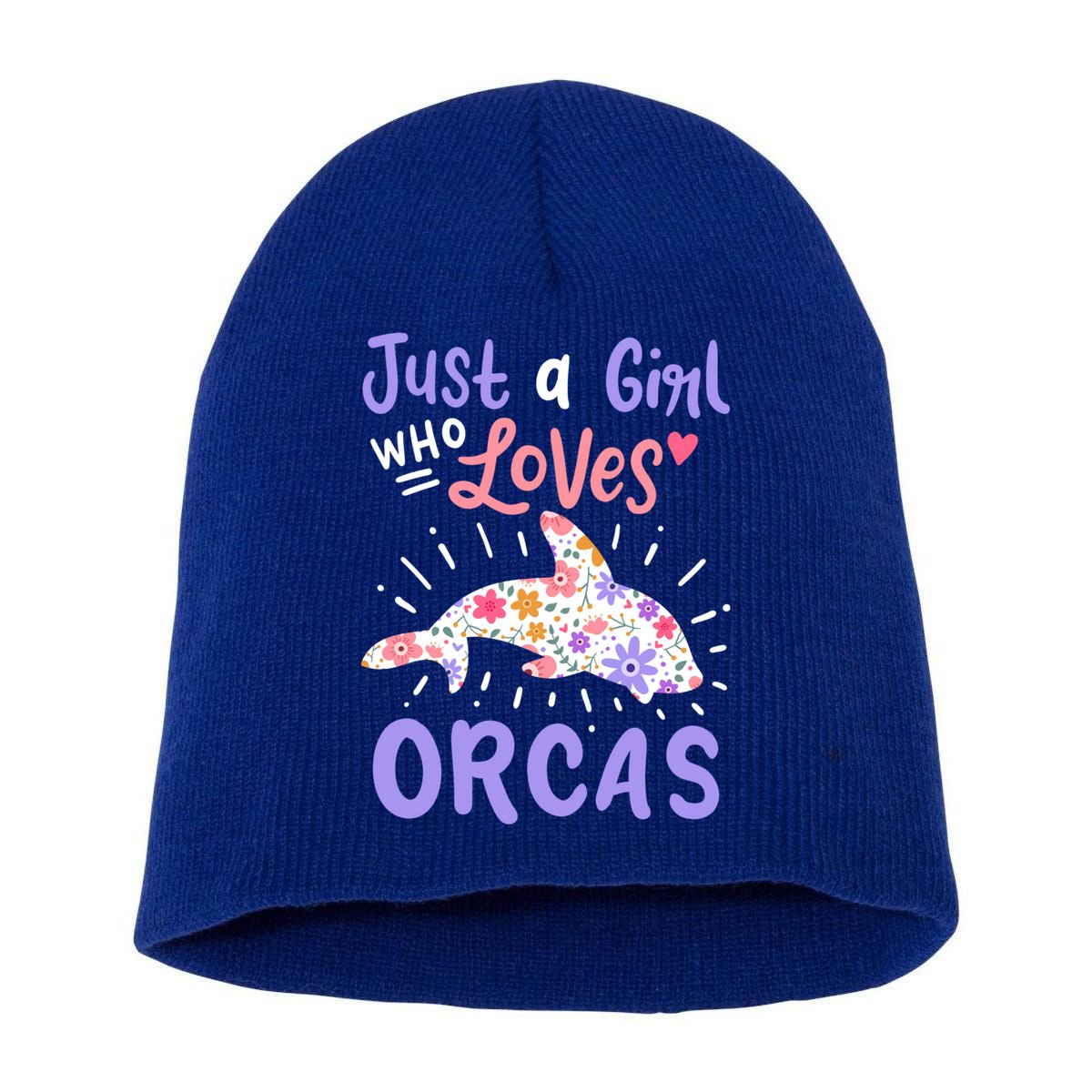 Orca Just A Who Loves Orcas Gift Short Acrylic Beanie