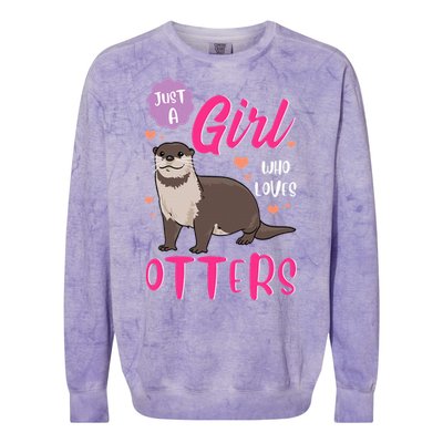 Otter Just A Girl Who Loves Otters Gifts Colorblast Crewneck Sweatshirt