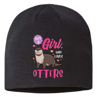 Otter Just A Girl Who Loves Otters Gifts Sustainable Beanie