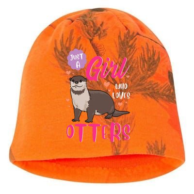 Otter Just A Girl Who Loves Otters Gifts Kati - Camo Knit Beanie