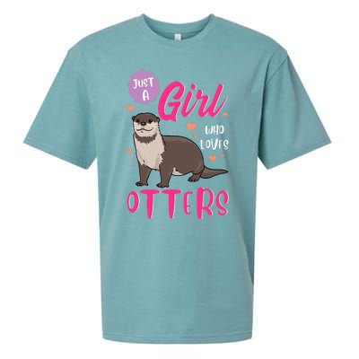 Otter Just A Girl Who Loves Otters Gifts Sueded Cloud Jersey T-Shirt