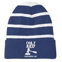 Only Judy Can Judge Me Sunset Lawyer Striped Beanie with Solid Band