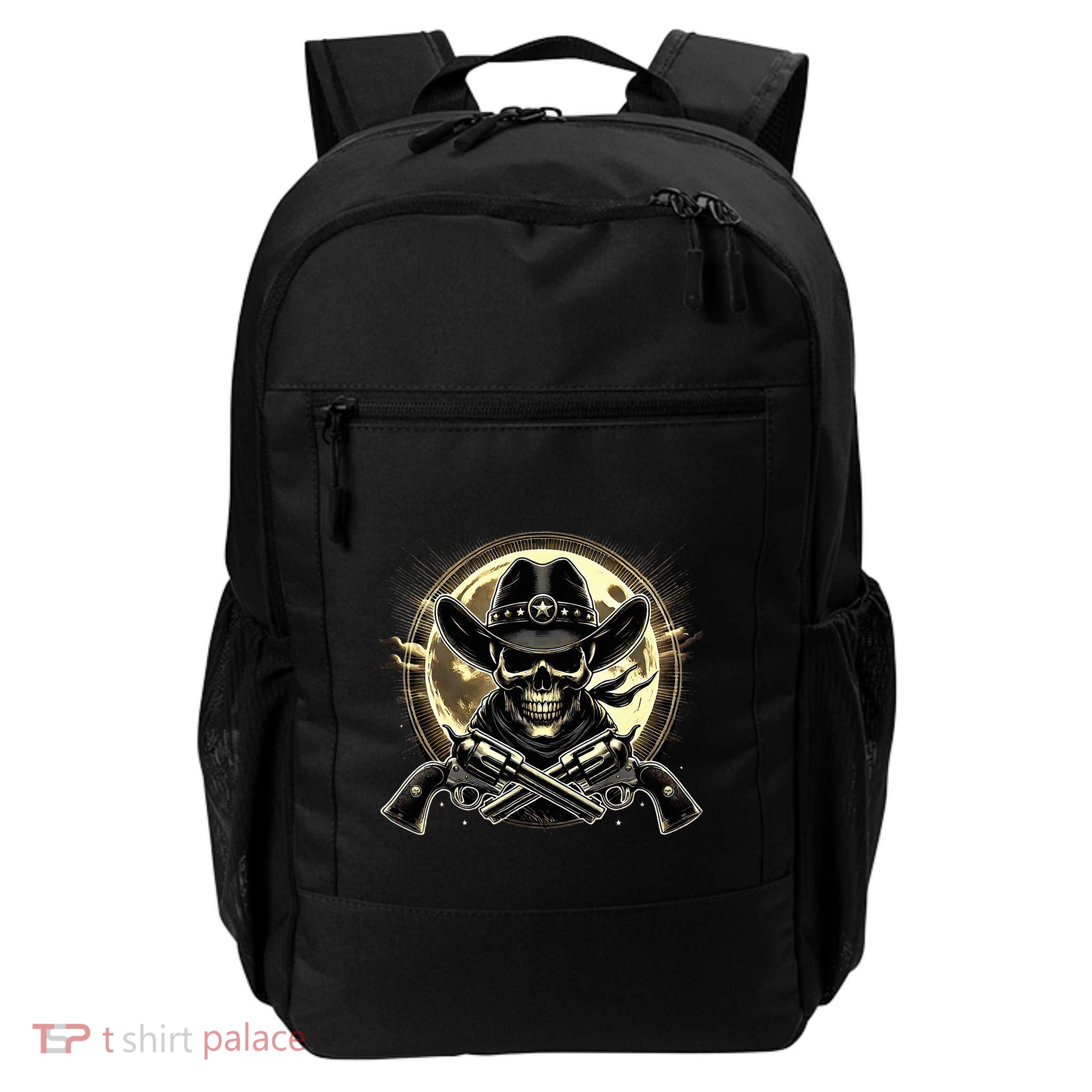 Outlaw Justice Cowboy Skull Guns For Western Lovers Backpack