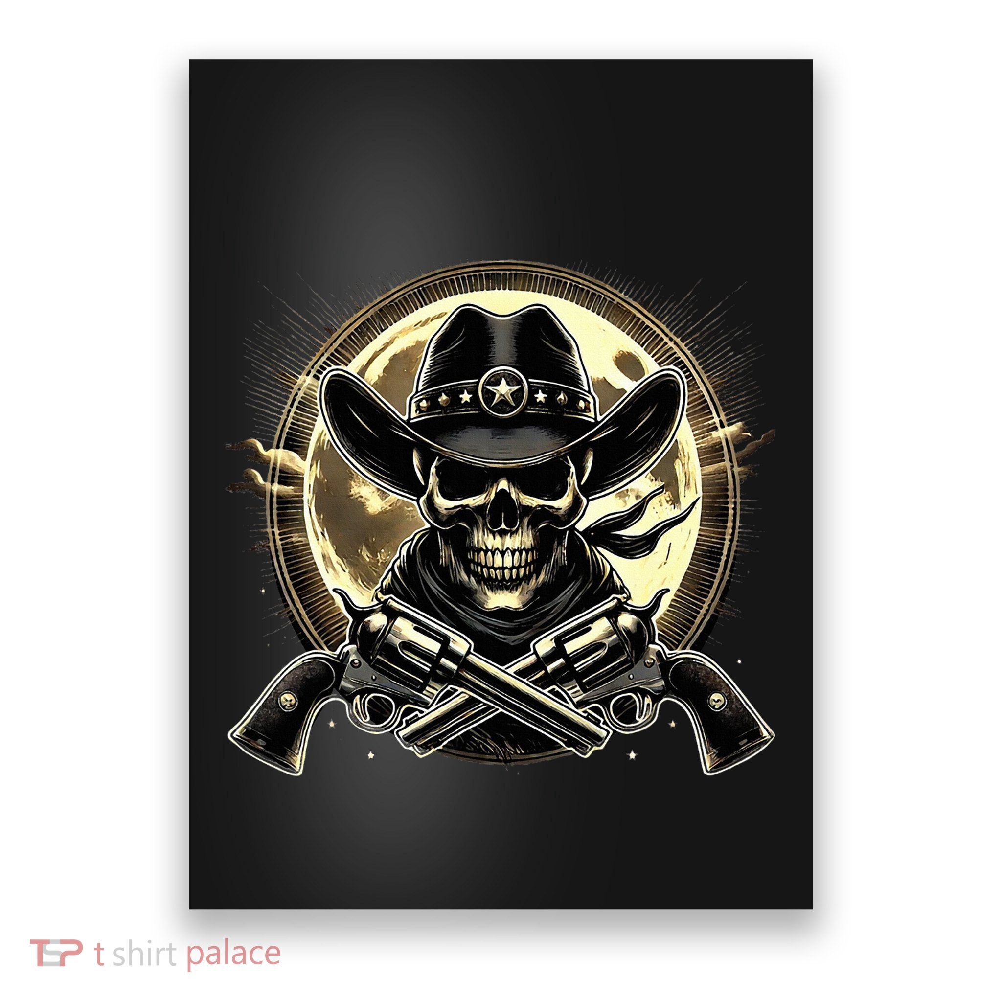 Outlaw Justice Cowboy Skull Guns For Western Lovers Poster
