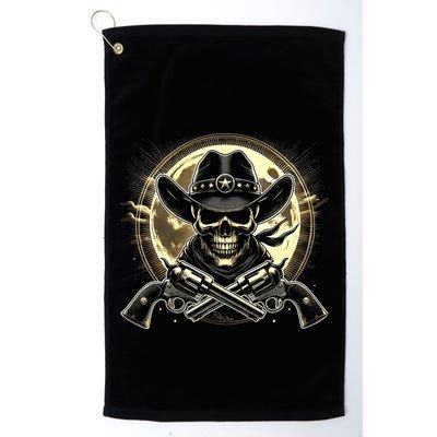 Outlaw Justice Cowboy Skull Guns For Western Lovers Golf Towel
