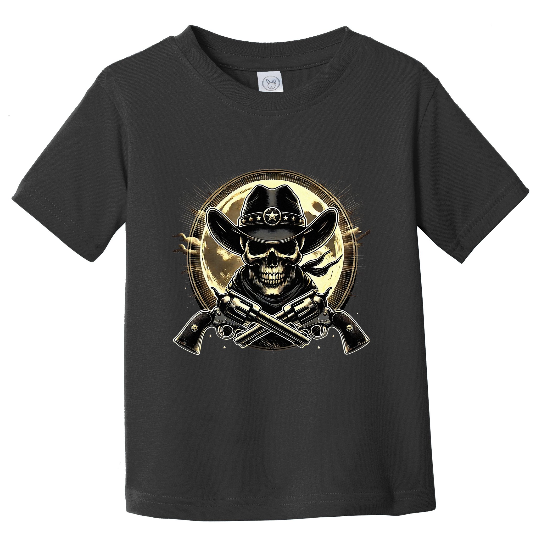 Outlaw Justice Cowboy Skull Guns For Western Lovers Toddler T-Shirt