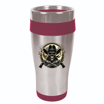 Outlaw Justice Cowboy Skull Guns For Western Lovers 16oz Travel Tumbler