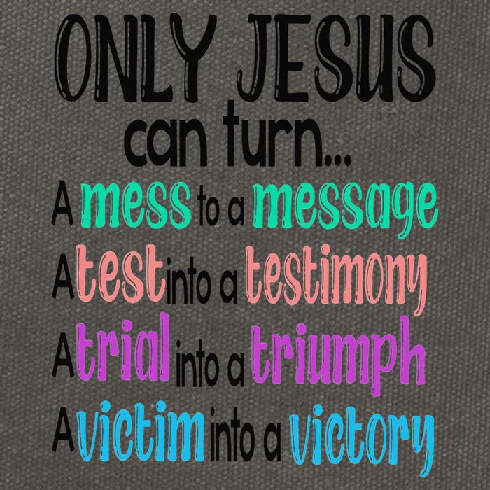 Only Jesus Can Turn A Mess To A Message Test Into Testimony Cotton Canvas Backpack