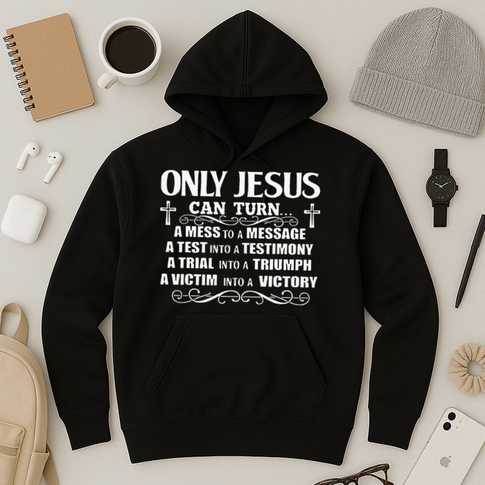 Only Jesus Can Turn A Mess To A Message Test Into Testimony Hoodie