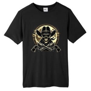 Outlaw Justice Cowboy Skull Guns For Western Lovers Tall Fusion ChromaSoft Performance T-Shirt