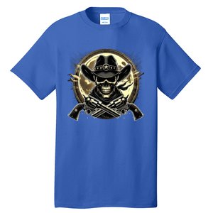 Outlaw Justice Cowboy Skull Guns For Western Lovers Tall T-Shirt