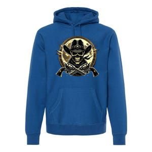 Outlaw Justice Cowboy Skull Guns For Western Lovers Premium Hoodie