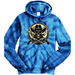 Outlaw Justice Cowboy Skull Guns For Western Lovers Tie Dye Hoodie