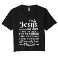 Only Jesus Can Turn Mess To Message Victim To Victory Best Crop Top
