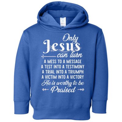 Only Jesus Can Turn Mess To Message Victim To Victory Best Toddler Hoodie