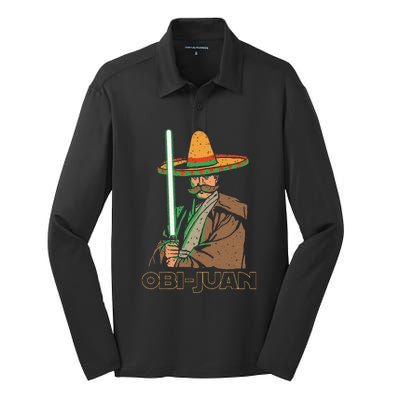 Obi Juan Funny Cinco De Mayo Mexican Movie Nerd Lover Silk Touch Performance Long Sleeve Polo