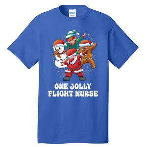 One Jolly Flight Nurse Dabbing Santa Christmas Funny Gift Tall T-Shirt