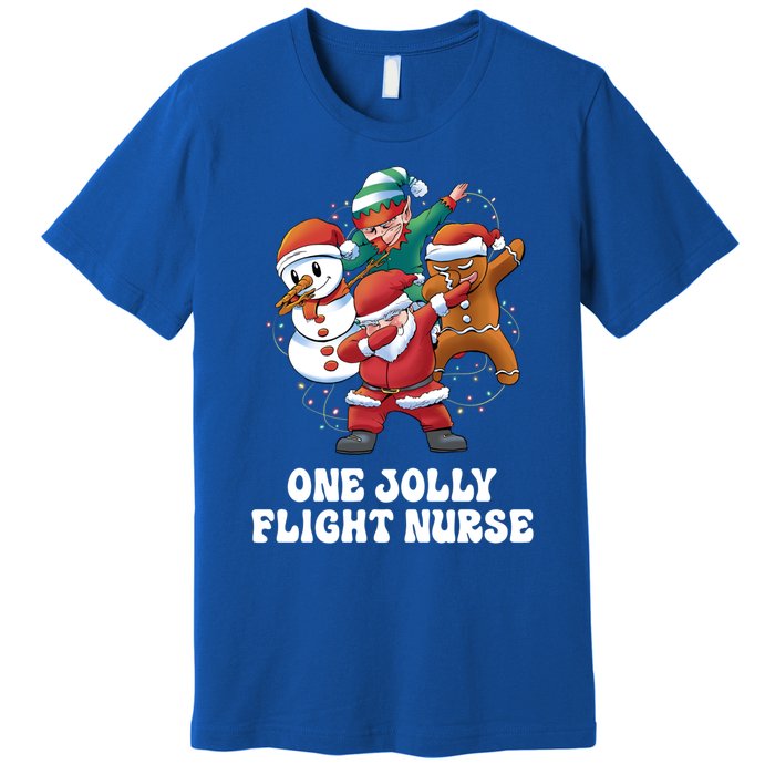 One Jolly Flight Nurse Dabbing Santa Christmas Funny Gift Premium T-Shirt