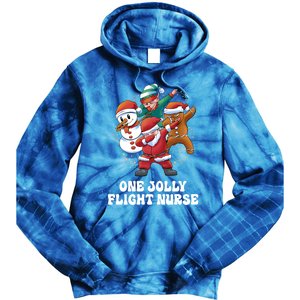 One Jolly Flight Nurse Dabbing Santa Christmas Funny Gift Tie Dye Hoodie