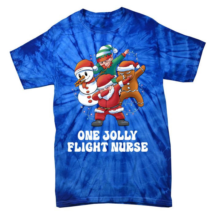 One Jolly Flight Nurse Dabbing Santa Christmas Funny Gift Tie-Dye T-Shirt