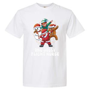 One Jolly Flight Nurse Dabbing Santa Christmas Funny Gift Garment-Dyed Heavyweight T-Shirt