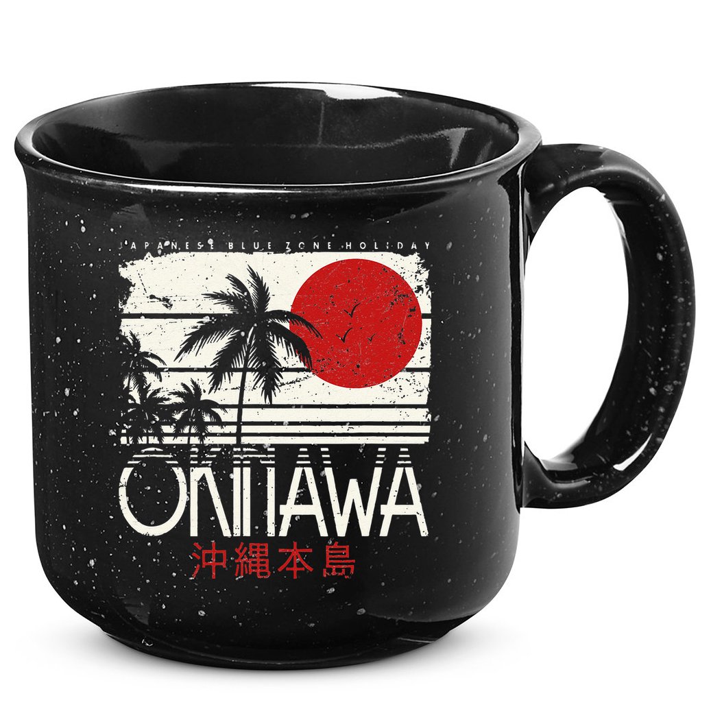 Okinawa Japan Holiday Nihon Nippon Ikigai Retro Vintage 15oz Campfire Ceramic Mug