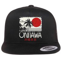 Okinawa Japan Holiday Nihon Nippon Ikigai Retro Vintage Flatbill Hat