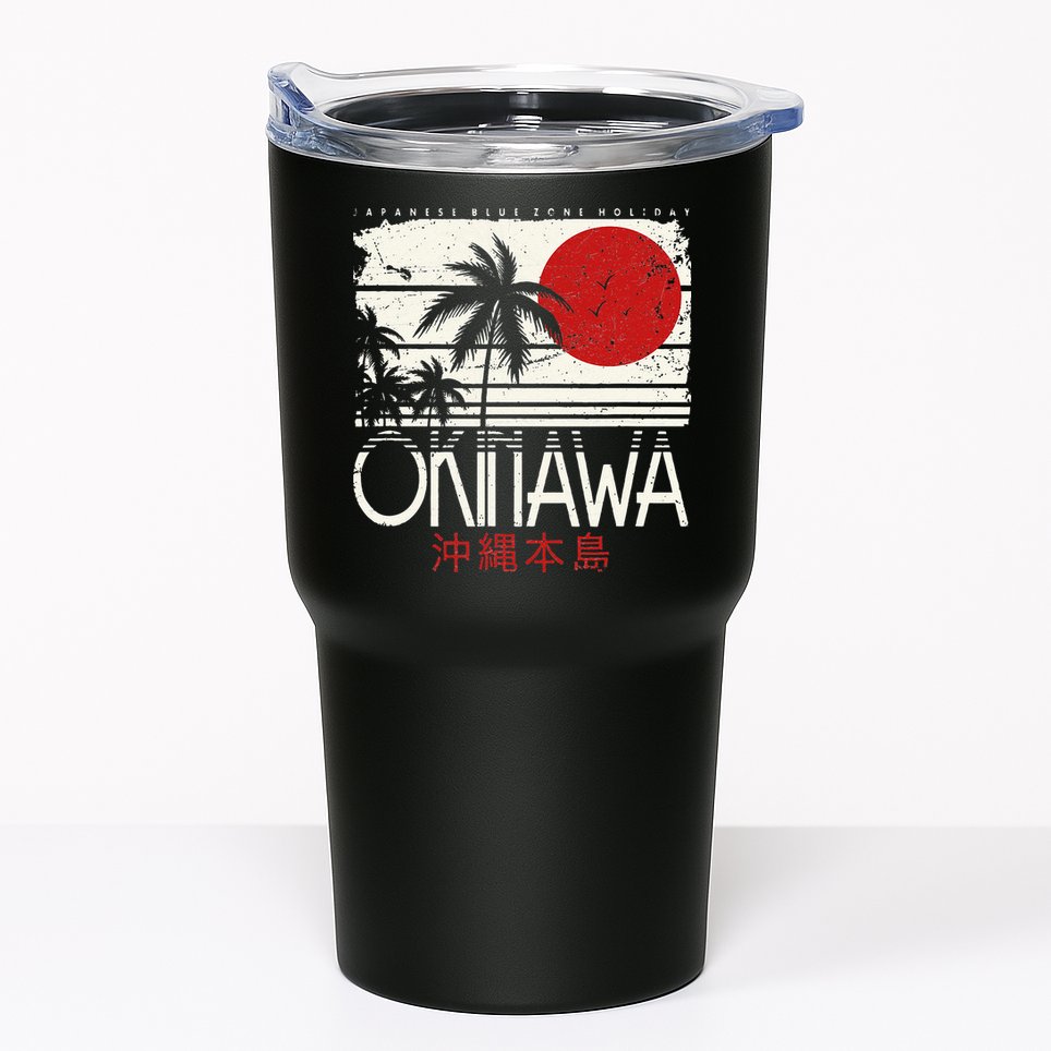 Okinawa Japan Holiday Nihon Nippon Ikigai Retro Vintage Tumbler