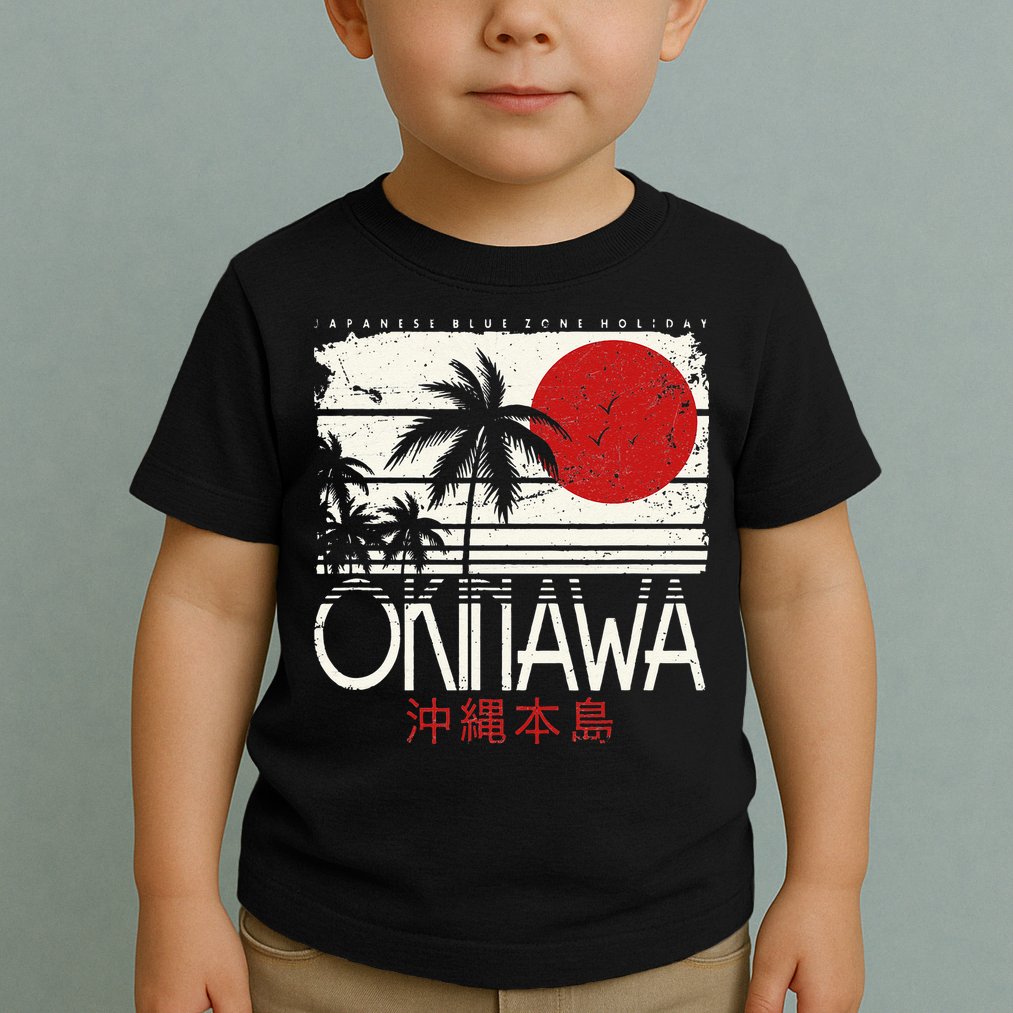 Okinawa Japan Holiday Nihon Nippon Ikigai Retro Vintage Toddler T-Shirt