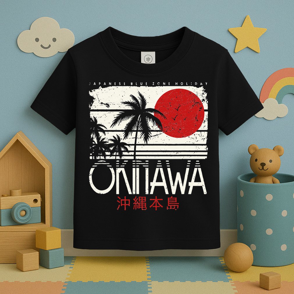 Okinawa Japan Holiday Nihon Nippon Ikigai Retro Vintage Toddler T-Shirt